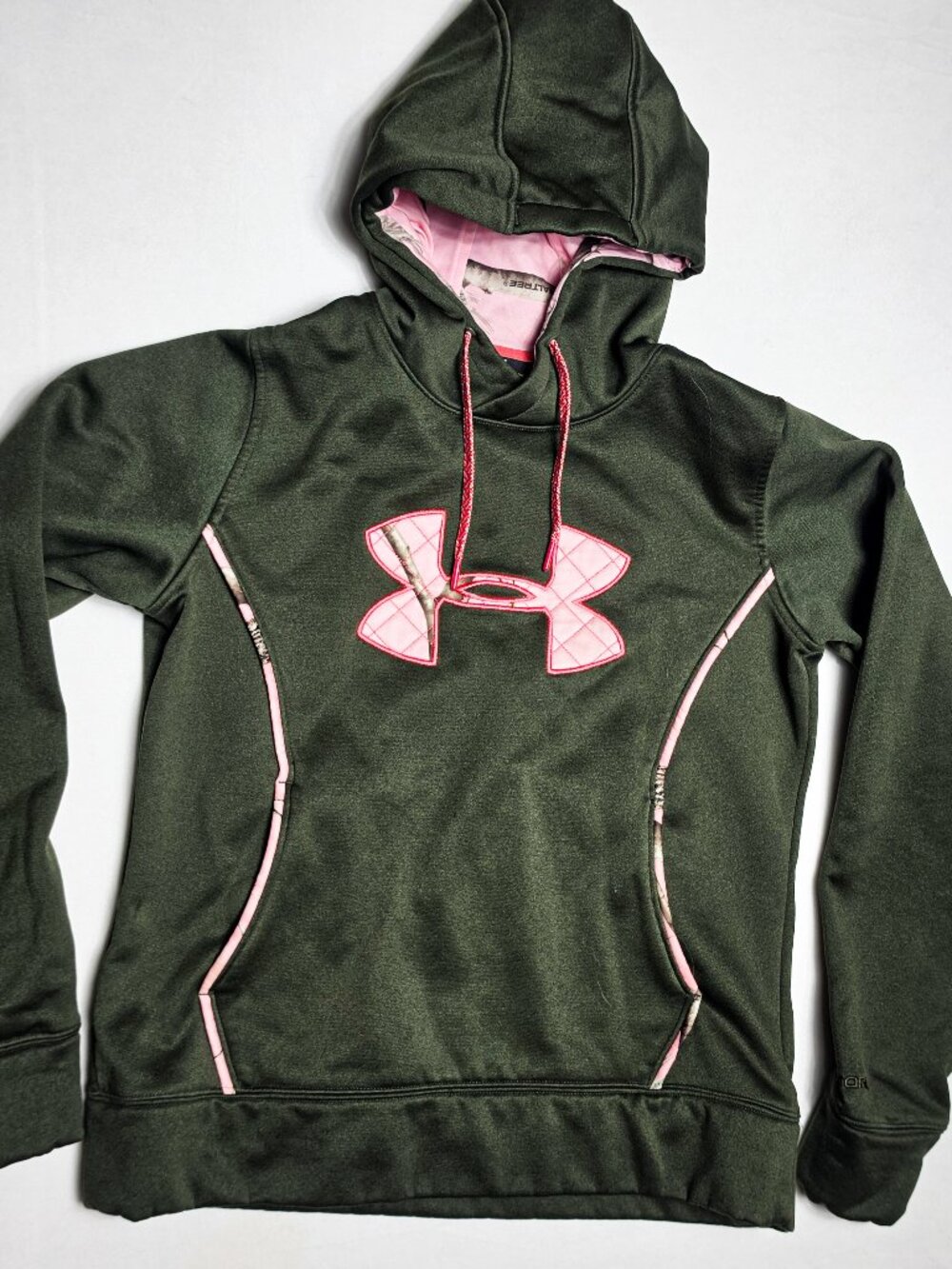 Under Armour Storm Hoodie camo pink realtree Womens MEDIUM olive green